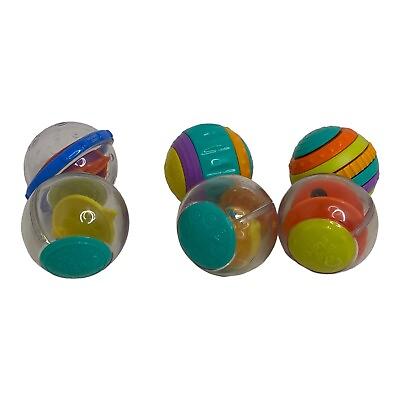 #ad BRIGHT STARTS Roll a Rounds Balls Sensory Texture Bright Star Toddler Lot of 6 $6.79