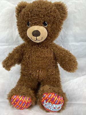 #ad #ad Build Bear Workshop Happy Birthday Classic Brown Fuzzy Teddy 16quot; Red Candle Paws $16.00