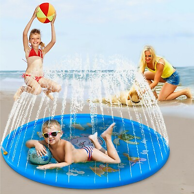 #ad 💦68quot; Splash Play Mat Inflatable Outside Water Toy Sprinkler Pad for Kids💦 $17.00