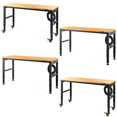 #ad Adjustable Height Workbench Work Bench Table 48quot; 53quot; 61quot; 72quot; w Power Outlets $144.89