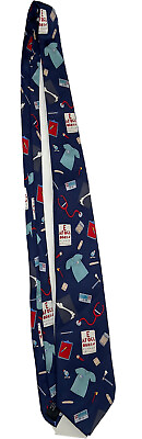 #ad VTG SAVE THE CHILDREN BLUE CHECK UP TIME DOCTOR OFFICE NECKTIE TIE MDE0520D #C36 $10.95