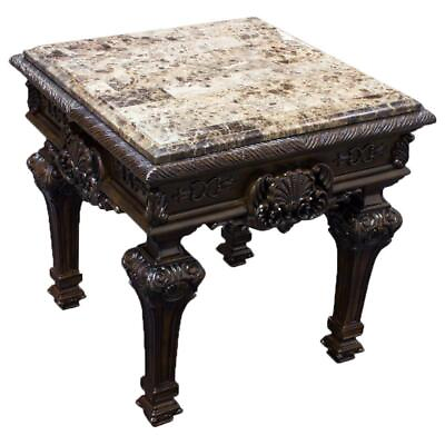 #ad Best Master Traditional Solid Wood and Faux Marble Top End Table in Cherry $721.99