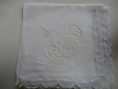#ad Ladies Hand Monogram White Handkerchief quot;Jquot; in White. BRIDAL $4.50