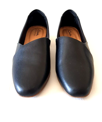 #ad CLARKS Juliet Palm Women#x27;s Slip On Leather Comfort Shoes Size 10 W Black $34.97