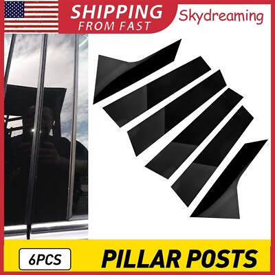 #ad 6pcs Glossy Black Pillar Post Car Door Window For Trim Hyundai Elantra 2021 2023 $14.99