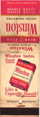 #ad Winston Tastes Good Like A Cigarettes Should Vintage Matchbook Cover $9.99