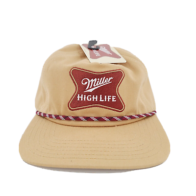 #ad Miller High Life Trucker Rope Vintage Style Snapback Baseball Hat Tan Brown NEW $24.92