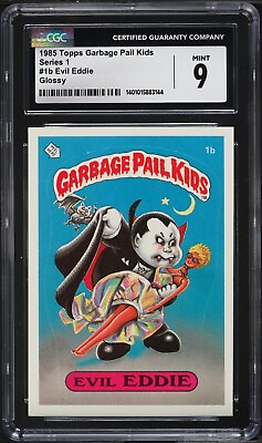 #ad 1985 Garbage Pail Kids Series 1 EVIL EDDIE Glossy #1b CGC 9 MINT OS1 PEDIGREE $1250.00
