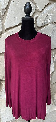 #ad Vintage Pine Cove Authentic Dry Goods Tunic Top Large Red Easy Care Knit EC $26.99