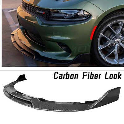 #ad Carbon Fiber Look Front Bumper Lip Splitter Fits For Dodge Charger SRT 2015 2021 $45.00
