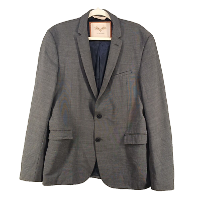 #ad ZARA Man Suit Blazer Jacket Size 42 USA Gray Office Business Woven $29.40