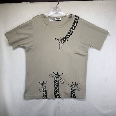 #ad Vintage Women’s Giraffe Top Unique All Over Print Ribbed 42x26 $20.00