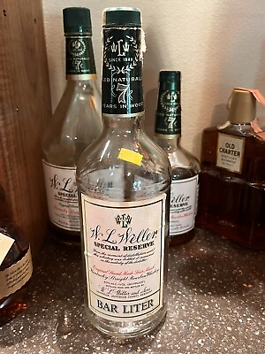 #ad RARE Vtg 1986 W.L. William Larue Weller 90 Proof Empty Bourbon Bottle ONE LITER $49.99
