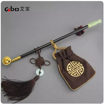 #ad Chinese Long Stem Tobacco Smoking Pipes Wood Jade Cigarette Holder Pipe 30cm Hot $30.58
