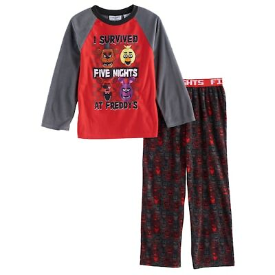 #ad FNF Boys Five Nights At Freddy#x27;s 2 Piece Pajama Set New $17.99