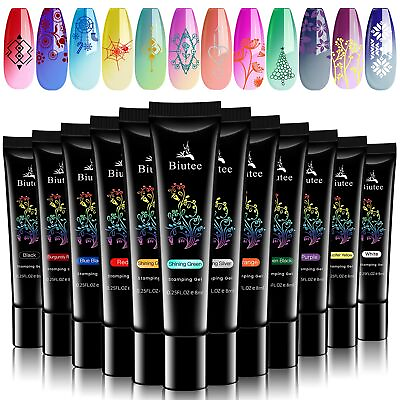 #ad Nail stamping polish gel Pack of 12 Colors 8ML UV LED Gel Polish Special Poli... $28.40