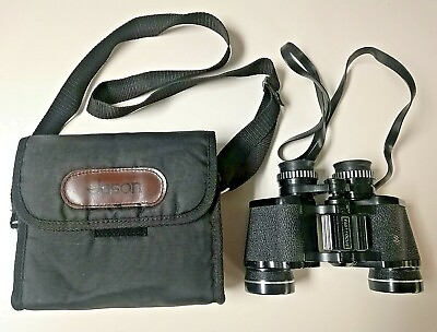 #ad Jason 266F Empire 7 x 35 Coated Black Binoculars Extra Wide Angle w Strap Case $22.92