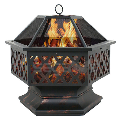#ad Fire Pit Heater Backyard Wood Burning Patio Deck Stove Fireplace Table Outdoor $63.58