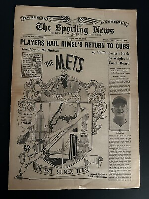 #ad 1961 Sporting News NEW YORK METS Are Born The NEW TEAM Named NEW YORK METS $26.99