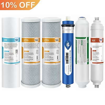 #ad 3 4 5 6 Stage 50 75 100 150G Reverse Osmosis System Water Filter Replacement Set $27.89