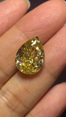 #ad AAA 1 CT Natural Diamond Pear Yellow Color Cut D Grade VVS1 1 Free Gift $40.00