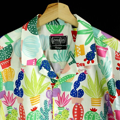 #ad GITMAN BROS Vintage Button Shirts Size L Short Sleeve cactus allover print $149.99