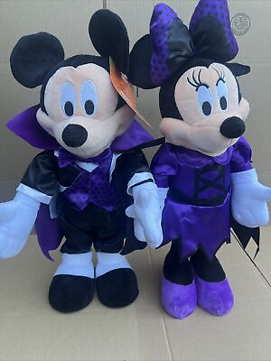 #ad Disney Mickey Mouse and Minnie Mouse Vampire Halloween Door Greeters NWT $85.00