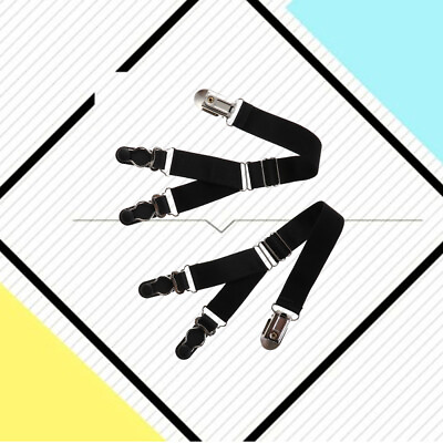 #ad Black Corset Top Garter Belt Suspenders Elastic Tights Buckle Holder $8.28