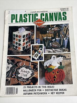 #ad Plastic Canvas November 1991 Magazine 21 Projects Pattern $8.00
