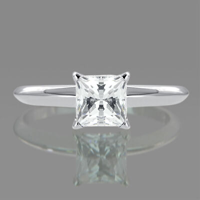 #ad 0.75 CT Ladies Princess Cut Diamond Engagement Ring 14K Yellow Gold D SI1 $1235.90