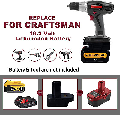 #ad 1X Adapter For Dewalt 20V Milwaukee 18V Battery to for Craftsman 19.2V Tools New $11.68