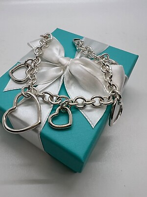 #ad Tiffany amp; Co. Multi Heart Bracelet Medium 7 in. Sterling Silver 925 $358.00