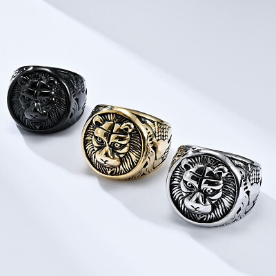 #ad Men#x27;s 316L Stainless Steel Tiger Head Biker Ring Masculine Animal Band Jewelry C $2.90
