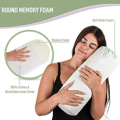#ad Orthopedic Memory Foam Contour Sleep Pillow Roll Cervical Neck Support Bamboo $56.15