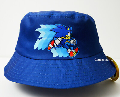 #ad Sonic The Hedgehog Bucket Hat Sun Hat Fishing Hat Youth Kids Beach Hat Camping $12.34