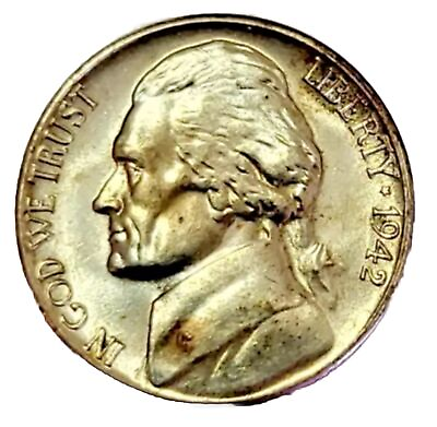 #ad 1942 S AU BU Silver Jefferson War Nickel “Best Value On EBay” Free Samp;H W Track $9.99