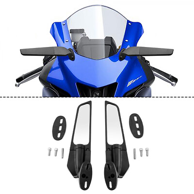 #ad Pair Winglet Stealth Rearview Wind Wing Mirrors for Yamaha YZF R25 R3 2016 2024 $37.98