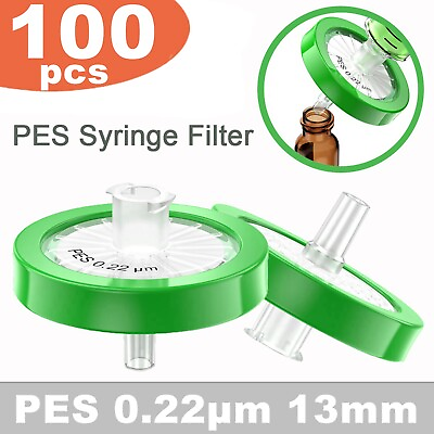 #ad PES Syringe Filter13mm 0.22μm Hydrophilic PrefilterF PrefiltrationLab Chemical $13.94