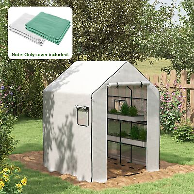 #ad Set of 2 Greenhouse Cover Replacement Walk in PE Hot House Cover Roll up Door $68.78