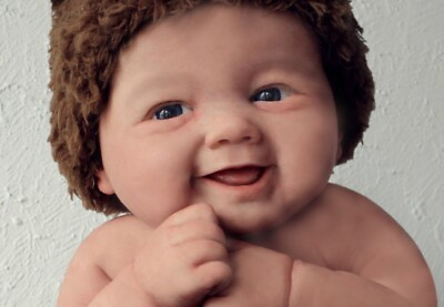 #ad 7inch Micro Preemie Full Body Silicone Smile Baby Doll Lifelike Reborn Doll New $82.45