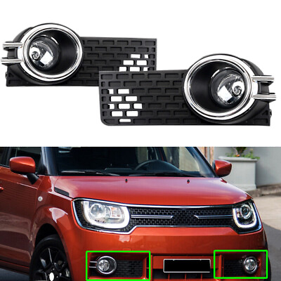 #ad Front Fog Light Lamps w Grille Cover Wiring Kits For SUZUKI IGNIS 2018 2020 $113.14