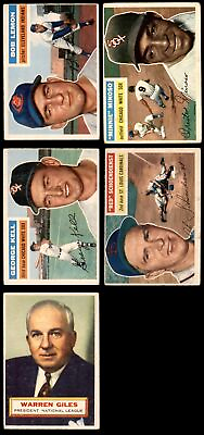 #ad 1956 Topps Baseball Near Complete Set Lot 3.5 VG 166 340 cards $1690.00