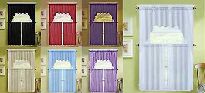 #ad 1 SET KITCHEN DRESSING WINDOW CURTAIN VOILE SHEER DRAPE TIERS SWAG VALANCE K66 $6.80