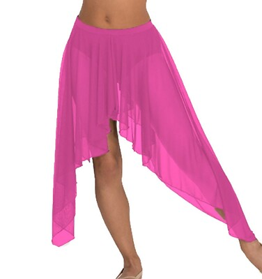 #ad Casual Wear Pink Belly Dance Chiffon Side Asymmetrical skirt Sexy GYPSY C44 $30.50
