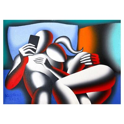 #ad Mark Kostabi quot;That Was Then This is Nowquot; signed original painting canvas art $6000.00