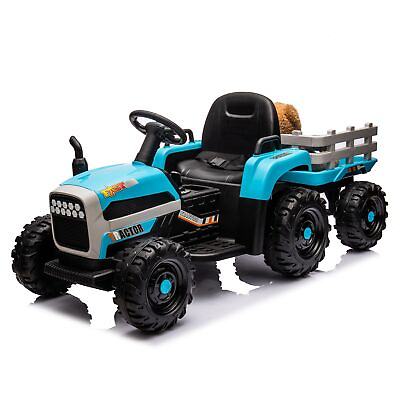 #ad 12V Ride On Tractor with Trailer Electric Toy w Remote Control $166.11