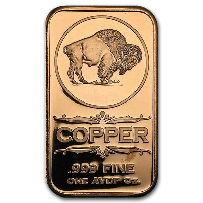 #ad 1 oz Copper Bar Buffalo Nickel $2.75