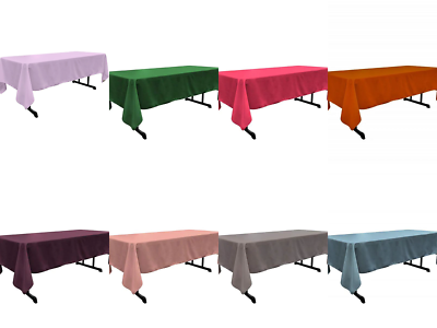 #ad 60quot; x 90quot; Long Rectangular Tablecloth Polyester Poplin Tablecloth for Events $14.99