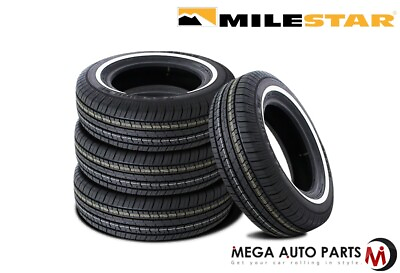 #ad 4 Milestar MS775 Touring SLE P 215 70R14 96S SL WSW WHITE WALL All Season Tires $380.86