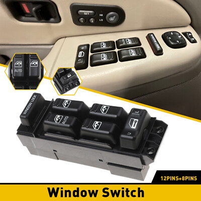 #ad Power Window Switch Front Driver Side Master For 2000 02 Chevy GMC Truck 4 Door $20.99